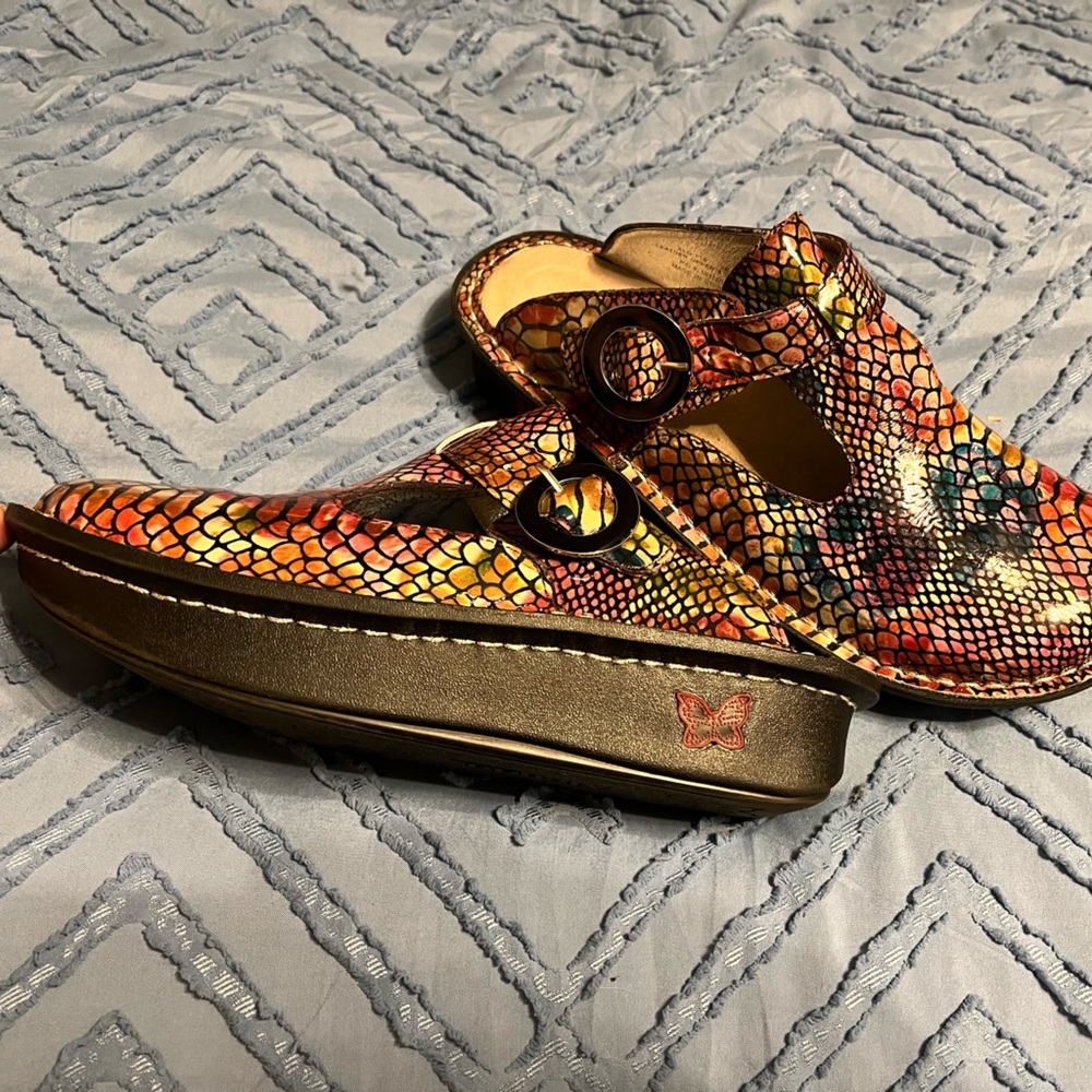 Alegria Women’s multi-color clogs, size 39
